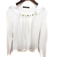 ケティ KETTY カットソー Uネック 長袖 M 白 ホワイト /RT ●RY