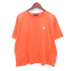 ロデオクラウンズ Rodeo Crowns カットソー Tシャツ クルーネック 刺繍 半袖 オーバーサイズ F オレンジ /MN