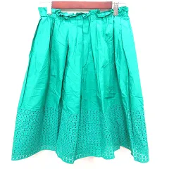 オペークドットクリップ OPAQUE.CLIP スカート フレア ミモレ ロング 総柄 38 M 緑 グリーン /RT