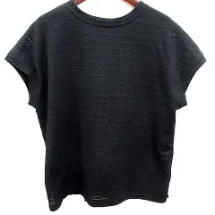 ルスーク Le souk ニット カットソー Uネック ノースリーブ M 黒 ブラック /RT