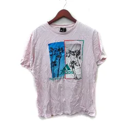 アディダス adidas Tシャツ カットソー 半袖 2XL ピンク /YI ●RY