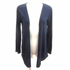 Finement カーディガン ニット 前開き ボーダー 長袖 L 紺 ネイビー /YK ●RY