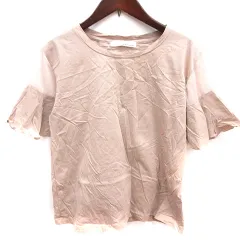 ミスティウーマン mysty woman ニット カットソー Uネック 半袖 F 茶 ブラウン /RT