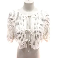 エムズエキサイト EMSEXCITE カーディガン ニット ショート丈 長袖 F アイボリー /RT