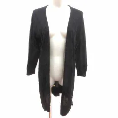 オペークドットクリップ OPAQUE.CLIP ロングカーディガン ニット 前開き 長袖 38 M 黒 ブラック /YK