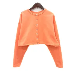ダブルクローゼット w closet カーディガン 裏起毛 F オレンジ /MN ●RY