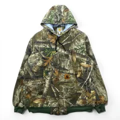 carhartt リメイク 再構築 リアルツリーカモ アクティブジャケット パーカー ブルゾン L カーキ コットン