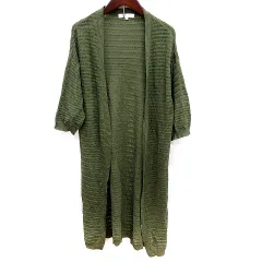 グローブ grove カーディガン ニット ロング 七分袖 M カーキ /RT