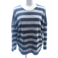 ハートマーケット HEART MARKET ニット セーター Uネック ボーダー ドルマンスリーブ 長袖 F グレー /AU ●RY