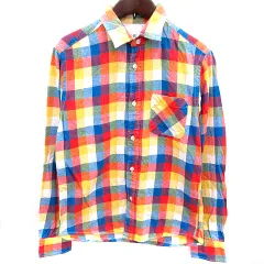 グローバルワーク GLOBAL WORK シャツ 長袖 チェック S マルチカラー /RT