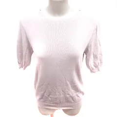 アー・ヴェ･ヴェ ミッシェルクラン a.v.v ニット カットソー Uネック 五分袖 M グレージュ /RT