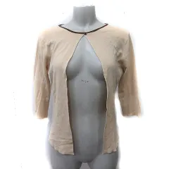 23区 オンワード樫山 カーディガン カットソー 七分袖 38 M ベージュ /YI