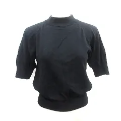 ビーミングバイビームス B:MING LIFE STORE by BEAMS ニット カットソー ハイネック 五分袖 黒 ブラック /AU