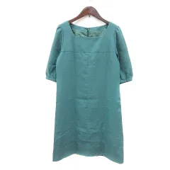 オフオン ofuon ワンピース ミニ 五分袖 40 L 緑 グリーン /MN