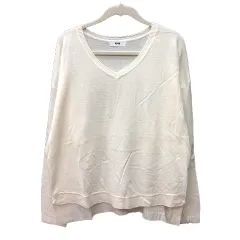 ロデオクラウンズワイドボウル RODEO CROWNS WIDE BOWL RCWB ニット セーター Vネック 長袖 F 白 アイボリー /MN