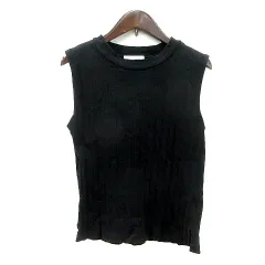 オペークドットクリップ OPAQUE.CLIP カットソー クルーネック ノースリーブ リブ 40 L 黒 ブラック /MN