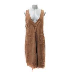 メルロー merlot ジャンパースカート ワンピース ロング コーデュロイ 9 M 茶 ブラウン /YI