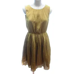 メルローズ MELROSE ワンピース ひざ丈 ノースリーブ 3 M 黄色 イエロー /AU