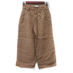 ザラ ZARA ワイドパンツ 麻 リネン 11-12 ベージュ /YI