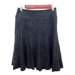 ミッシェルクラン MICHEL KLEIN スカート フレア ひざ丈 ウール 38 M グレー /RT