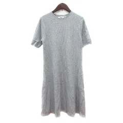 ナチュラルビューティーベーシック NATURAL BEAUTY BASIC ワンピース ニット ひざ丈 半袖 M グレー /MN