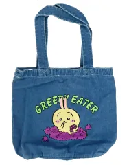 【中古】バッグ 食いしん坊うさぎ デニムトートバッグ(ライトブルー) 「ちいかわ なんか小さくてかわいいやつ」