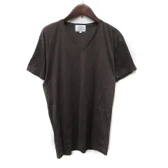 ユナイテッドアローズ UNITED ARROWS Tシャツ カットソー Vネック 半袖 M 茶 ブラウン /YI
