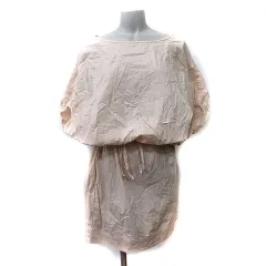 プラステ PLST ワンピース ひざ丈 七分袖 2 M ベージュ /YI