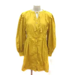 ジュエティ jouetie ワンピース ひざ丈 タッセル 長袖 M 黃 イエロー /MS