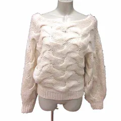 マーキュリーデュオ MERCURYDUO ニット セーター ケーブル ドルマンスリーブ 長袖 F アイボリー 白 ホワイト /YK