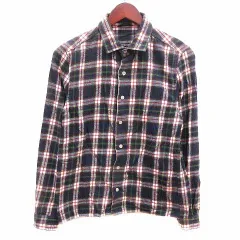 アーバンリサーチ URBAN RESEARCH ネルシャツ チェック 長袖 40 L 紺 ネイビー 赤 レッド /YK