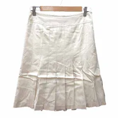 ボッシュ BOSCH プリーツスカート ひざ丈 38 M 白 ホワイト /YK