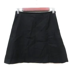 スローブ イエナ SLOBE IENA  台形スカート ミニ ウール 36 S 黒 ブラック /YI