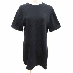 ザラ ZARA ワンピース ミニ カットソー 半袖 M 黒 ブラック /YK