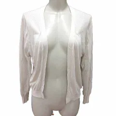 スタイルデリ STYLE DELI カーディガン ニット 前開き 長袖 麻混 リネン混 FREE アイボリー 白 ホワイト /YK