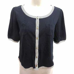 アルチザン ARTISAN カーディガン ニット 半袖 M 紺 ネイビー /YK ●RY