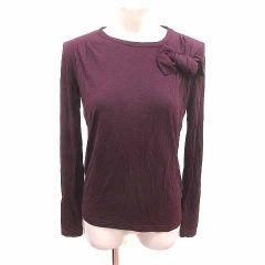 シモネッタ simonetta ニット カットソー ワンポイント 長袖 15 168 160cm 赤紫 レッド パープル /YK