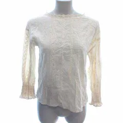 アビトーキョー ABITOKYO ブラウス カットワーク 刺しゅう レース 長袖 F アイボリー 白 ホワイト /YK