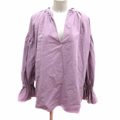 アングリッド UNGRID ブラウス シャツ スリットネック 長袖 F 紫 パープル /YK ●RY