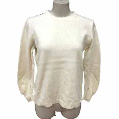 アー・ヴェ･ヴェ ミッシェルクラン a.v.v ニット カットソー 長袖 L 白 ホワイト /YK