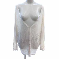 マウジー MOUSSY カーディガン ニット Vネック 切替 ドルマンスリーブ 長袖 F アイボリー 白 ホワイト /YK