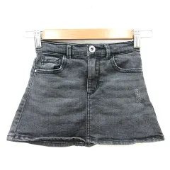 ザラ ZARA KIDS フレアスカート デニム ミニ ウォッシュ加工 110 グレー /MN ●RY