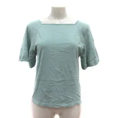 ナチュラルビューティーベーシック NATURAL BEAUTY BASIC ニット カットソー スクエアネック 五分袖 M 緑 グリーン /MS