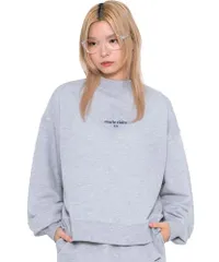 新品 [マリクレール] スウェット 裏毛 レディース トレーナー ハイネック 長袖 ブランド ロゴ ワンポイント トップス 秋 冬 mclw1058 アッシュグレー