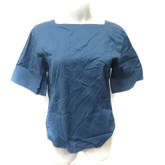 アンタイトル UNTITLED シャツ ブラウス プルオーバー 半袖 1 S 紺 ネイビー /YI