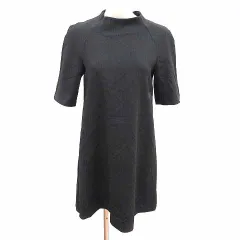 ザラウーマン ZARA WOMAN ワンピース ミニ 七分袖 XS 黒 ブラック /YK