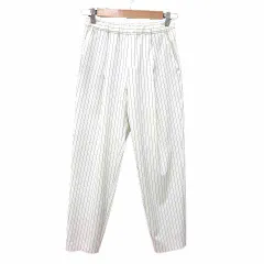 カリテ qualite テーパードパンツ タック ストライプ 34 XS 白 ホワイト /YK