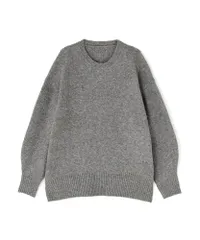 新品 [ナチュラルビューティーベーシック] バックスリットミドルニット【グレー/Free Size】
