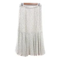 アースミュージック&エコロジー EARTH MUSIC & ECOLOGY フレアスカート ロング 花柄 F 白 アイボリー /MN ●RY