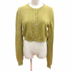 ザラ ZARA カーディガン ニット ショールカラー 長袖 L 黄色 イエロー /YK